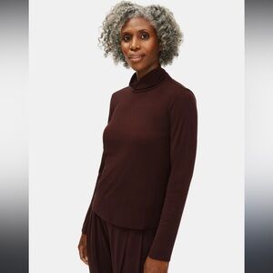 NWT EILEEN FISHER Stretch Silk Jersey Turtleneck Women’s Small Petite Slim Fit